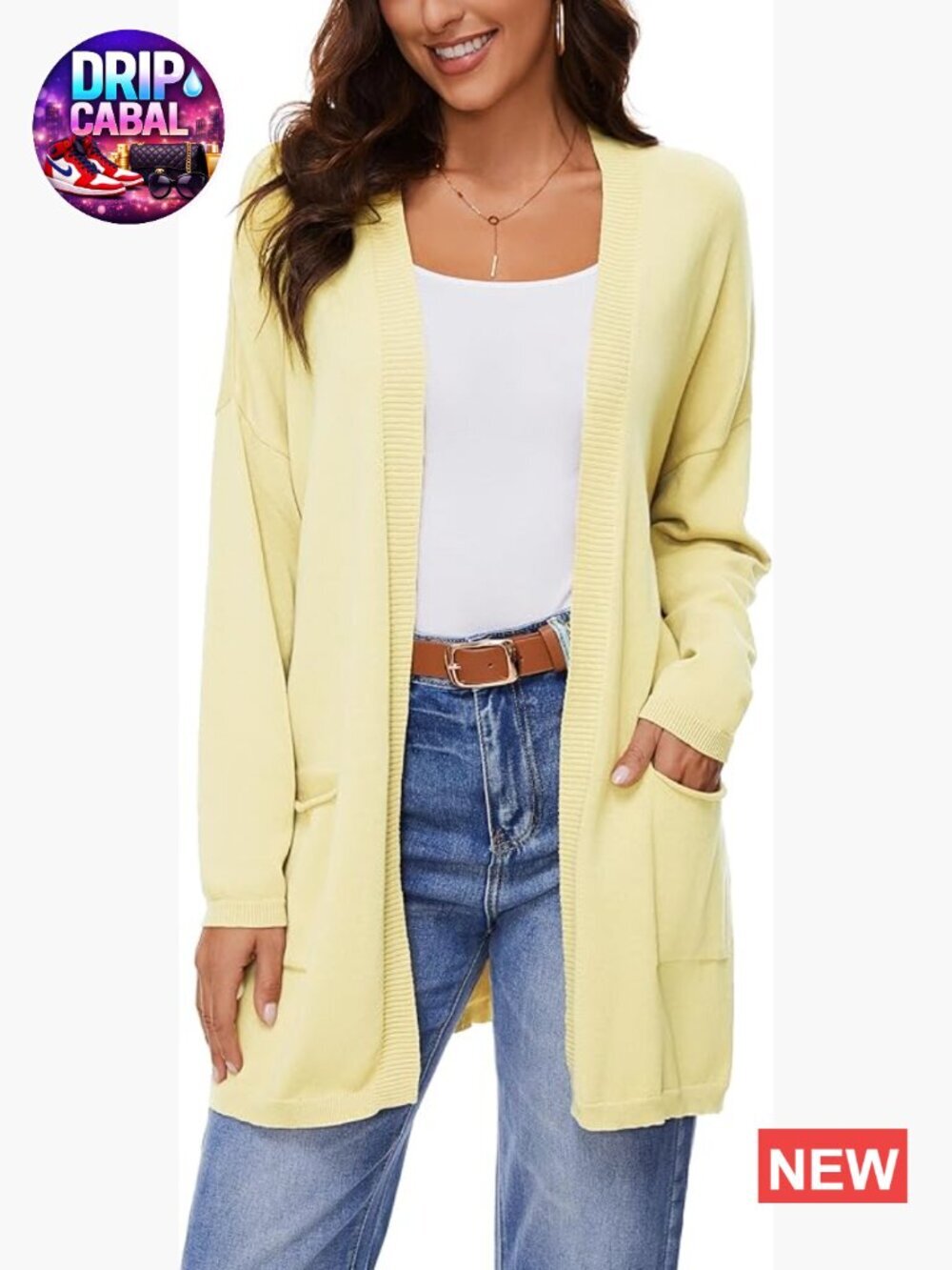 100% Cotton Lightweight Open Front Cardigan with Pockets Oversized Casual